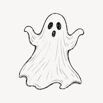Cartoon ghost with sheet