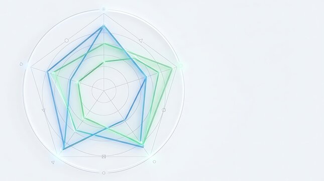 Modern geometric radar chart for business performance evaluation