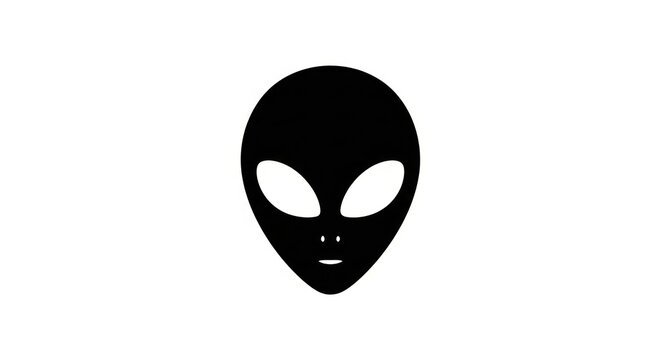 Black alien face silhouette illustration.
