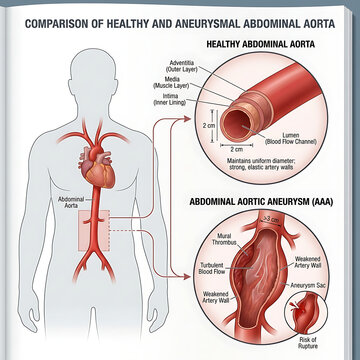 Atherosclerosis and aneurysm medical illustration illustration