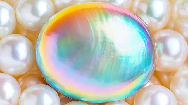Gorgeous background of iridescent pearls