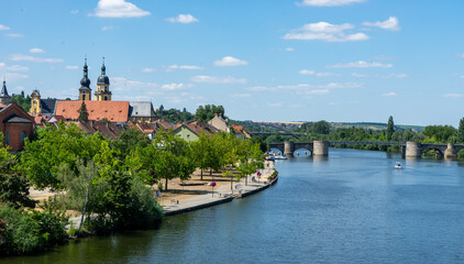 Obraz premium View of the Town of Kitzingen on the Main River in Lower Franconia, Bavaria, Germany