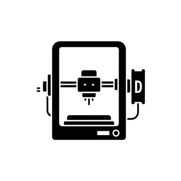 3D Printer Machine Silhouette Icon