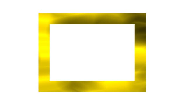 Abstract shimmering liquid gold rectangular frame border with blank copy space for luxury overlay or certificate template