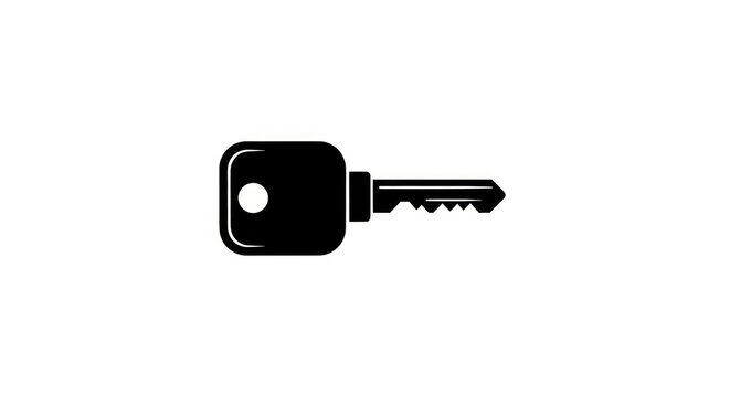 Black key on white background.