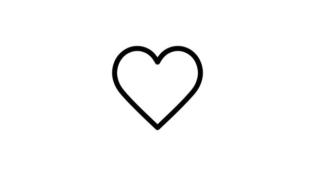 Simple black heart symbol icon.