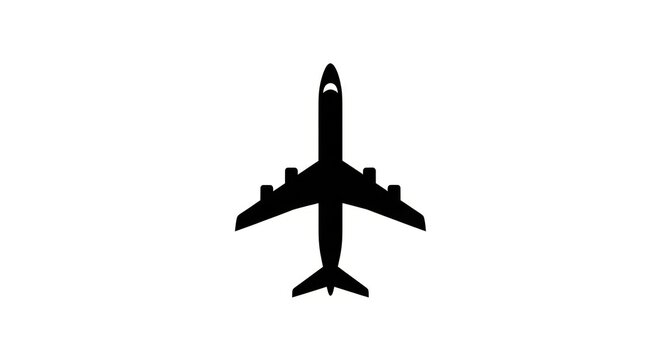 Airplane Silhouette in Flight Mode.