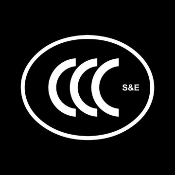 CCC S&E Certification Icon - Oval Vector Symbol on Black