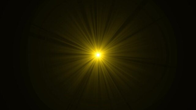 Bright optical flare sun animation with glowing solar ray effect and dynamic lens burst overlay.