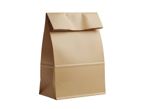 Brown paper lunch bag with handle