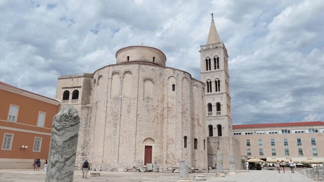 Zadar, Croatia - August 02, 2025: Beautifully preserved ancient palace of Roman Emperor Diocletian is located in Split, Croatia. Tourist attraction