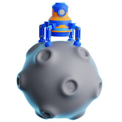 Robotic Lunar Rover On Moon 3D Illustration © Aga Arsari