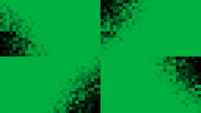 Diagonal Pixelated Corner Wipe Transition Pack with Green Screen Alpha Matte