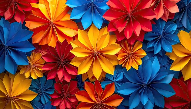 Vibrant Origami Flowers Bursting with Color