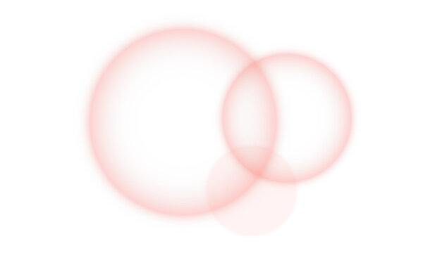 Soft pink glowing bokeh circles, blurred neon bubble rings, abstract aesthetic light aura, gentle pink energy rings, isolated on transparent background PNG