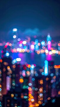Blurry City Lights at Night with Bokeh Effect