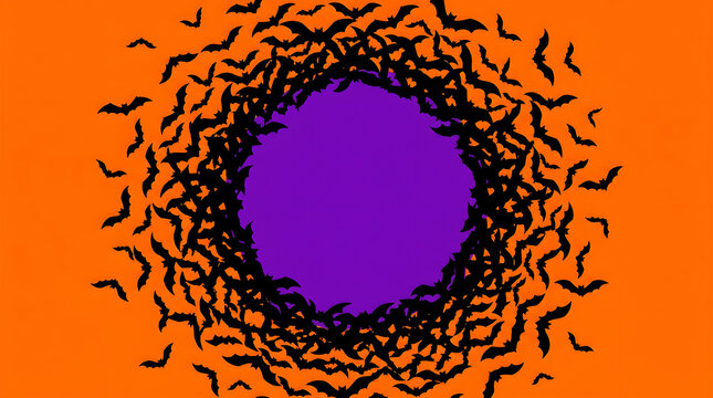 Dark swirling bats silhouette against glowing purple void
