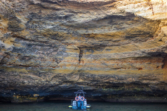 Enjoying the hanging valleys route from the sea, Algarve, Portugal