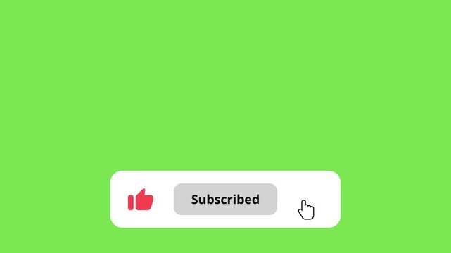 like, subscribe and notification bell button animation green screen