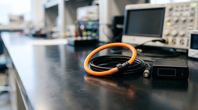 rogowski current measurement coil for non intrusive electrical current monitoring and industrial power analysis in engineering laboratory