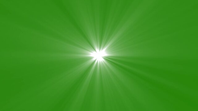 Isolated white light rays animation. 4K white spotlight effects, Lens Flare Chroma Key Green Screen. Optical Lens flare Green Screen with 4k video animation.