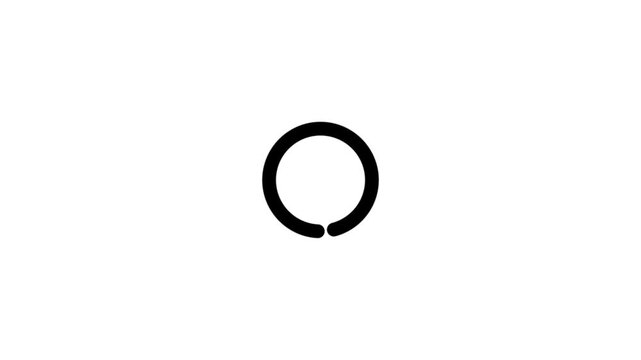 Loading circle animation, Animation spinning load icon with alpha layer transparent background, waiting for download.