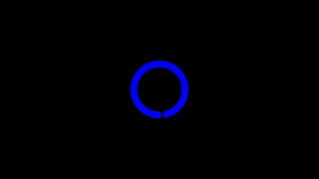 Loading circle animation, Animation spinning load icon with alpha layer transparent background, waiting for download.