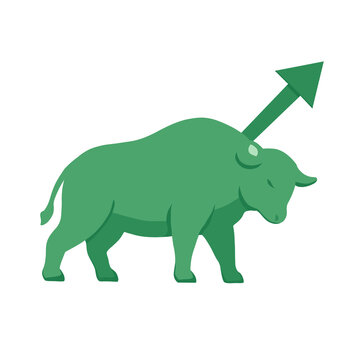 Bull and Bear Market Concept with Upward and Downward Arrows Vector Illustration