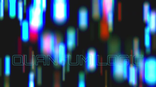 Quantum logic computing text over abstract background