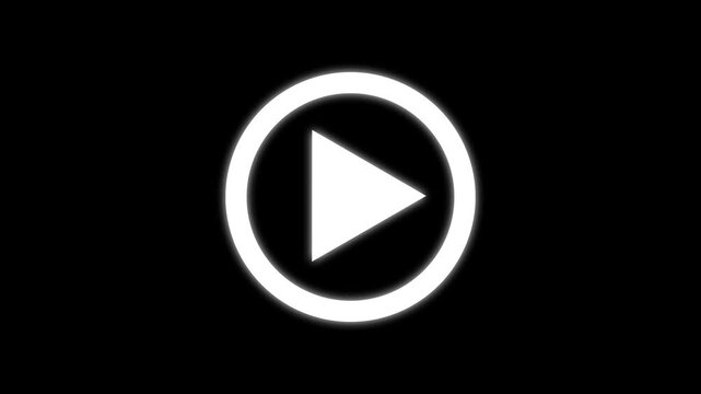 Media paly button or video button icon animation. play icon, video play icon for website and mobile design animation on black background.&nbsp;