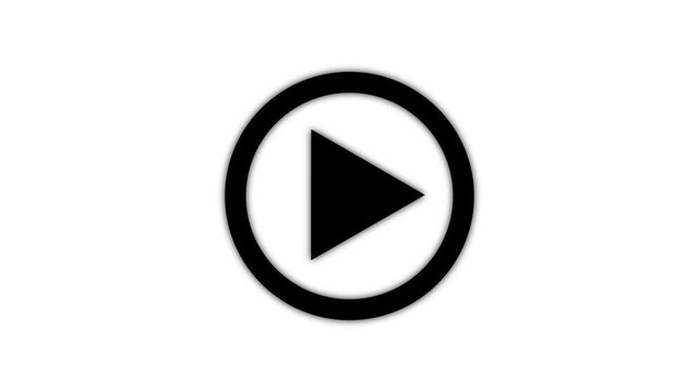 Media paly button or video button icon animation. play icon, video play icon for website and mobile design animation on white background.&nbsp;