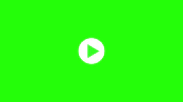 Media paly button or video button icon animation. play icon, video play icon for website and mobile design animation on green background.&nbsp;