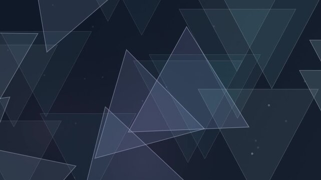 Abstract Geometric Harmony: A captivating abstract design featuring overlapping translucent triangles in a spectrum of cool blue and grey hues, creating a sense of depth and modern sophistication.