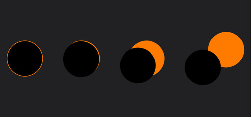 Solar eclipse phases icon set in minimalist flat style © Qadarasmadi
