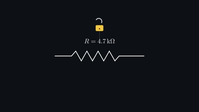 2D animation showing internal carbon resistor composition and electron opposition to demonstrate resistance formation, schematic motion graphic.