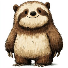 Fototapeta premium Cute sloth doodle illustration