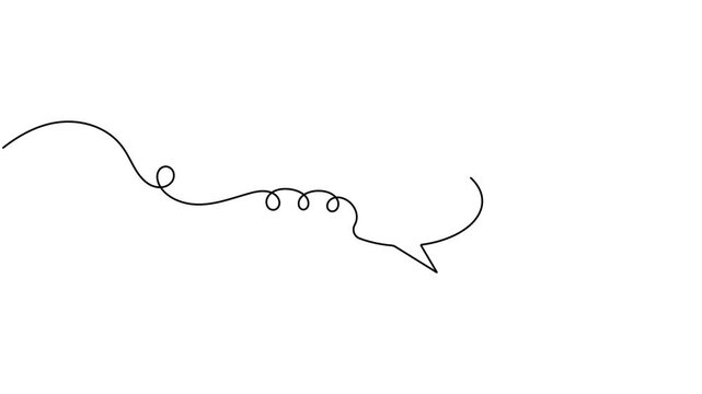 Best speech bubble icon sign continuous one line drawing moving on white background minimalist single art exclusive connection and quality chat symbol 4k animation video