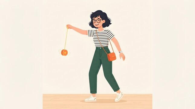 Girl playing with a yoyo