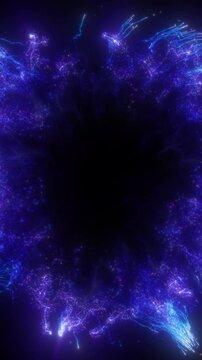 Abstract Blue Energy Portal Particles Background Loop 4K 3D Animation Overlay