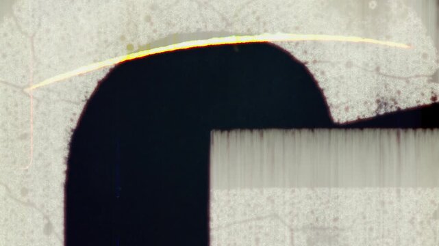 Vintage 8mm film leader with scratches and dust