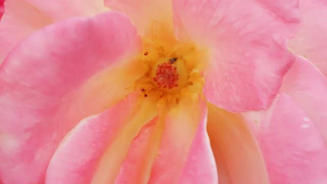 Pink Letitia Wyatt Dianthus flower head macro close up slow motion stock footage