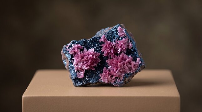 Moroccan Erythrite Specimen On Mineral Specimen for Luxury Branding and Design