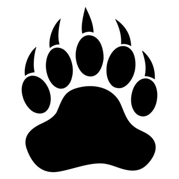 Icono vida salvaje. Garras de oso. Dibujo sencillo de la silueta de una pisada de oso	
