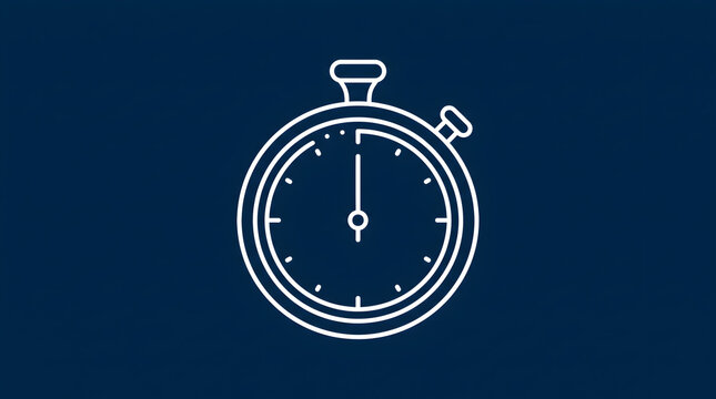 Minimalist stopwatch icon for productivity and timing. Flat line art vector clock symbolizing efficiency and deadlines.
