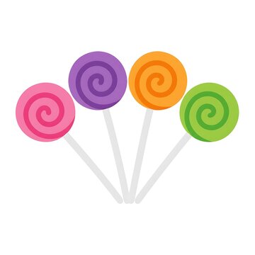 Halloween candy colorful lollipops set isolated on halloween white background for autumn trick or treat party celebration generative ai