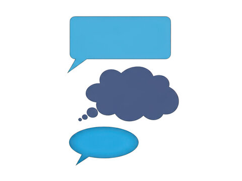 Speech bubble with thought cloud icon set