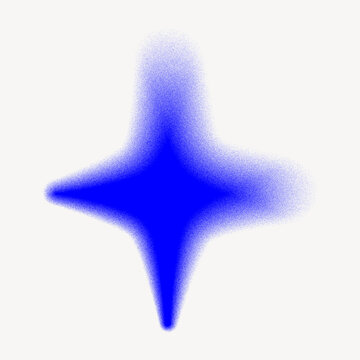 Star icon, grain blur flat graphic font
