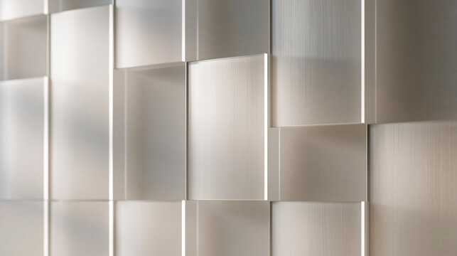 Modern Abstract Metallic Geometric Wall Panel Texture