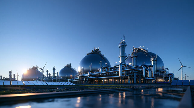 Modern Spherical Hydrogen Storage Tanks with Renewable Energy Infrastructure