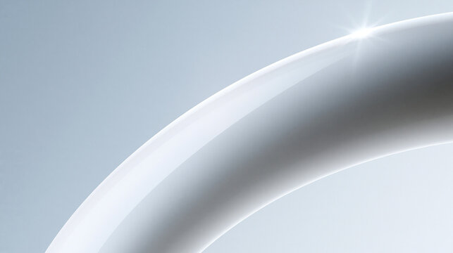 Abstract Close Up of Sleek Metallic Curved Surface with Glint